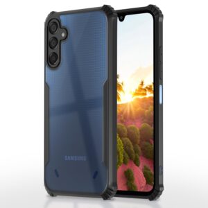 Pikkme Back Cover | Crystal Clear Transparent Back | Ultra Hyrbid | Full Camera Protection | Raised Edge | Bumper Back Case for Samsung Galaxy F15 5G / M15 5G / M15 Prime 5G (Black)